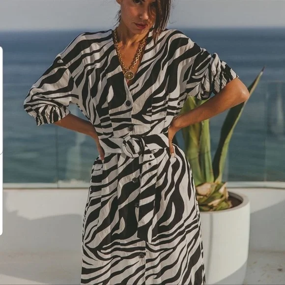 ZARA ANIMAL PRINT DRESS - Picture 12 of 15